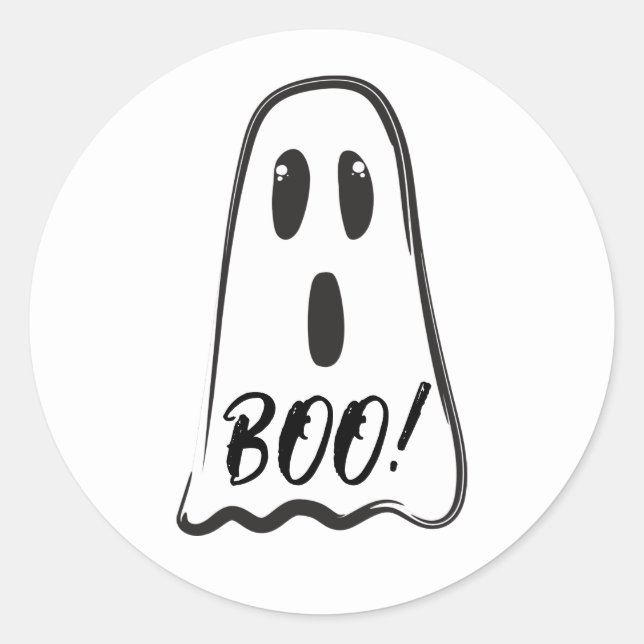 BOO! Niedliches Spooky Ghost Halloween Kostüm Part Runder Aufkleber (Vorderseite)