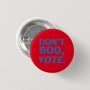 "Boo not, vote" Halloween, Wahlblau rot Button