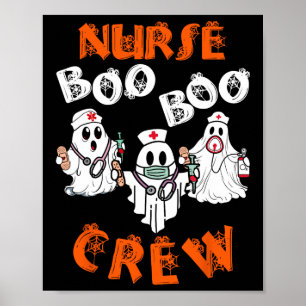 Boo Nurse Scrub Funny Ghost Halloween Kostüme Wom Poster