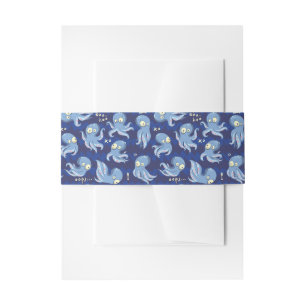 Boo Octopus Blue Kids Bekleidung & Dekoration Einladungsbanderole