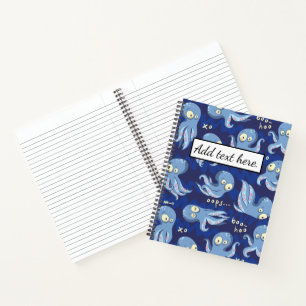 Boo Octopus Blue Kids Bekleidung & Dekoration Notizbuch