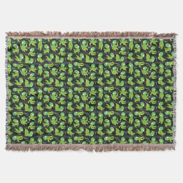 Boo Octopus Grüne Kinder Kleidung & Dekoration Decke (Vorderseite)