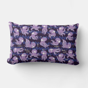 Boo Octopus Niedliche Lila Kinder Kleidung & Dekor Lendenkissen