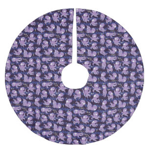 Boo Octopus Niedliche Lila Kinder Kleidung & Dekor Polyester Weihnachtsbaumdecke