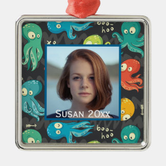 Boo Octopus Niedliches buntes Kids-Foto Ornament Aus Metall