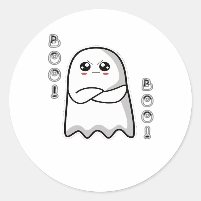 Boo Of Disapproval Classic Retro Runder Aufkleber (Vorderseite)