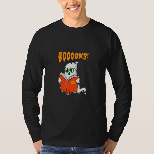 Boo Ooks Ghost Book Reading  Halloween Spooky T-Shirt (Vorderseite)
