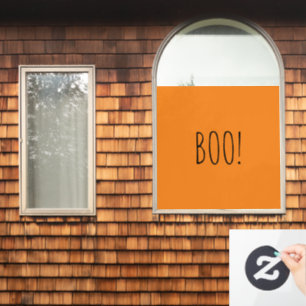 Boo Orange schwarz spooky typografie lustig Hallow Fensteraufkleber