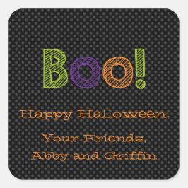 Boo! Personalisiert-Square-Halloween-Sticker Quadratischer Aufkleber