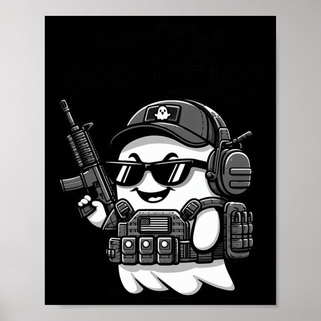 Boo Pew Tactical Ghost Kostüm Gun Lover Halloween Poster (Vorne)