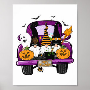 Boo Pumpkin Hexen Gnomes in Halloween LKW Fun Ho Poster