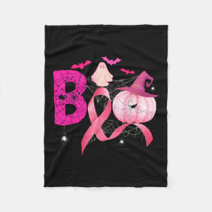 Boo Pumpkin Rosa Ribbon Brustkrebs Hallow Fleecedecke