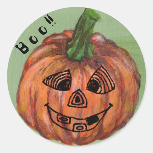 Boo Pumpkin Rundaufkleber, Umschlag-versicker Runder Aufkleber (Vorderseite)