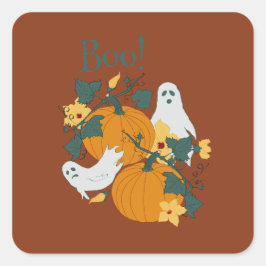 Boo! Quadratischer Aufkleber