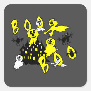 Boo Quadratischer Aufkleber