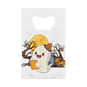 Boo Read Books Library Funny Booooks Ghost Hallowe Geldbeutel Flaschenöffner