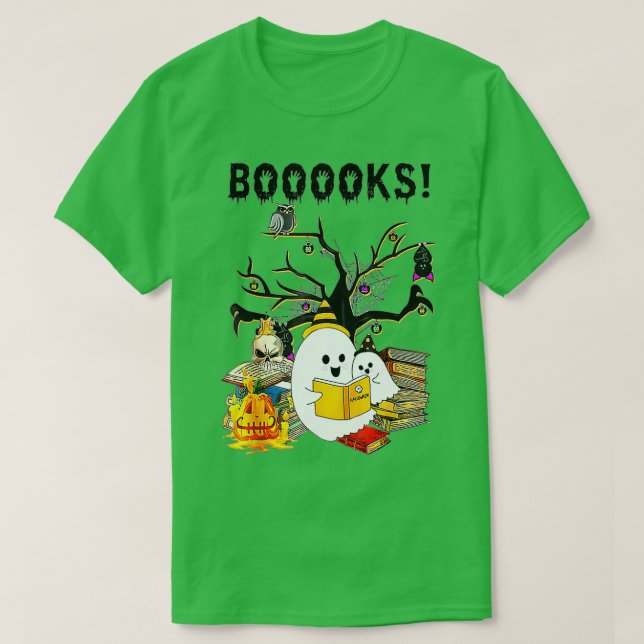 Boo Read Books Library Funny Booooks Ghost Hallowe T-Shirt (Design vorne)