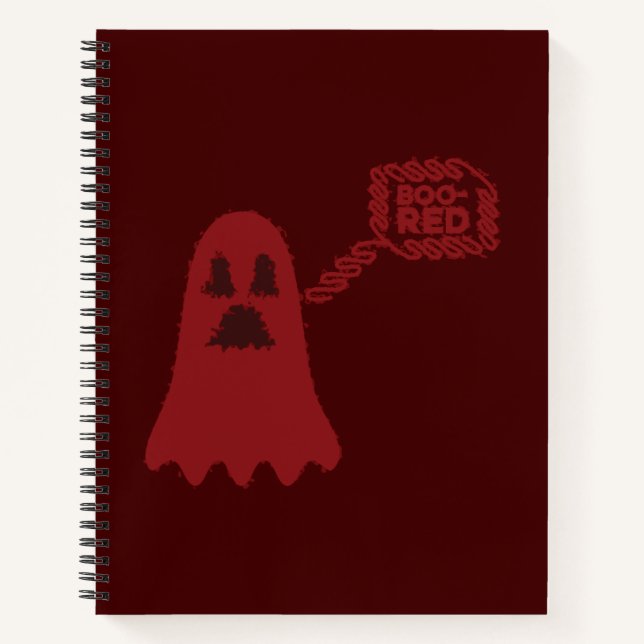 Boo-Rotes Spiralheft Notizbuch (Vorderseite)