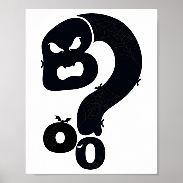 Boo-Schädel-Fragezeichen  Poster (Vorne)