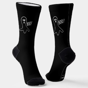 Boo Schwarz-weiß Ghost sprichwörtlich Spaß niedlic Socken