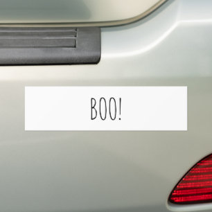 Boo Schwarz-weiße Typografie lustig Halloween Autoaufkleber