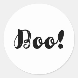 BOO! Schwarze Halloween-Party Überraschung oder Sü Runder Aufkleber