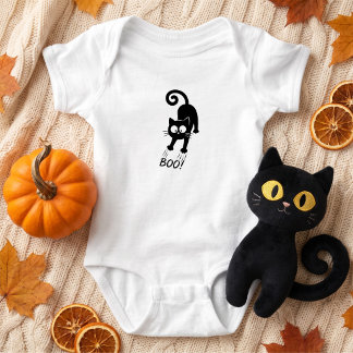 Boo Schwarze Katze Halloween Baby Strampler