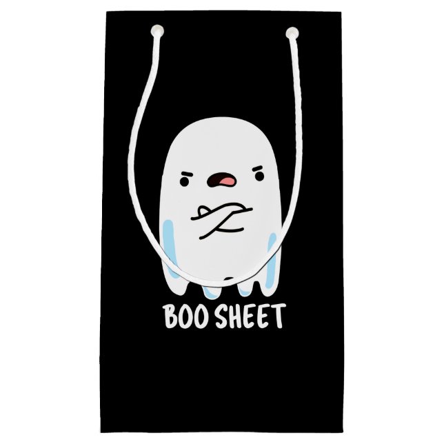 Boo Sheet Funny Halloween Ghost Pun Dark BG Kleine Geschenktüte (Vorderseite)