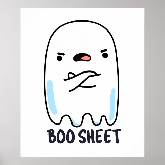 Boo Sheet Funny Halloween Ghost Pun Poster (Vorne)
