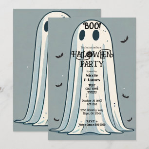 BOO! Sheet Ghost Vintag Green Halloween Einladung