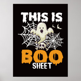 Boo Sheet Halloween Decor Funny Ghost Poster