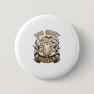 Boo Sheet Liebhaber Halloween Geister Mond Flederm Button