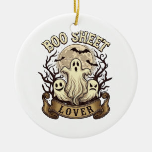 Boo Sheet Liebhaber Halloween Geister Mond Flederm Keramik Ornament