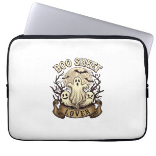 Boo Sheet Liebhaber Halloween Geister Mond Flederm Laptopschutzhülle