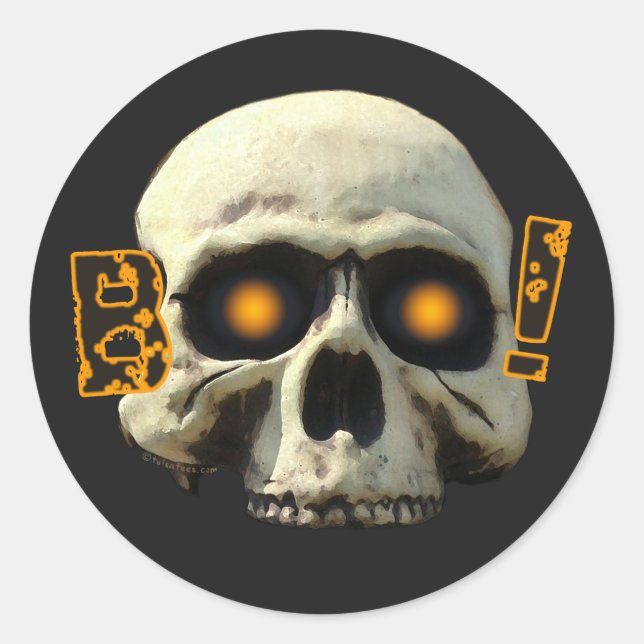 Boo Skull Runder Aufkleber (Vorderseite)