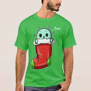 Boo Spirit in Christmas Chimney Socken Weihnachtsb T-Shirt