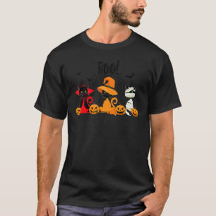 Boo Spooky Halloween Mummy Hexe Cat Apparel T-Shirt
