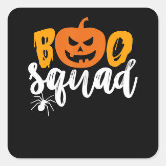 Boo Squad - Funny Pumpkin Spione Halloween Quadratischer Aufkleber