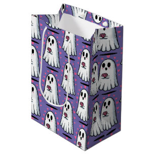 Boo stand auf mittlere geschenktüte