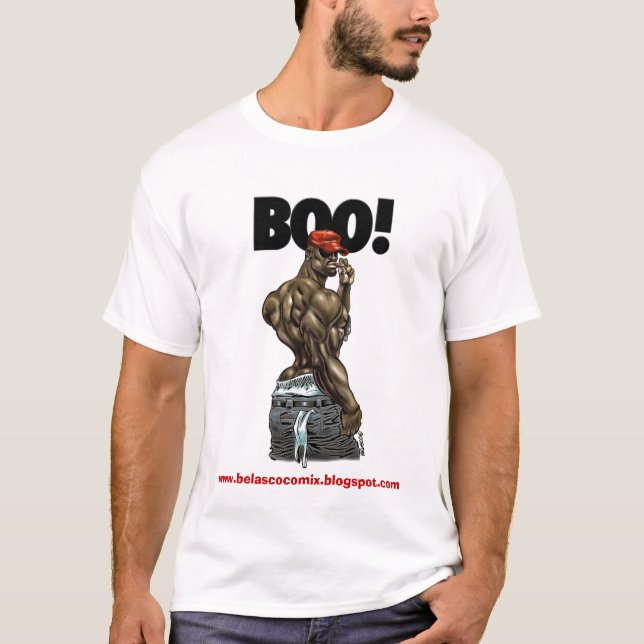 BOO stehendes hohes Muskel-T-Shirt T-Shirt (Vorderseite)