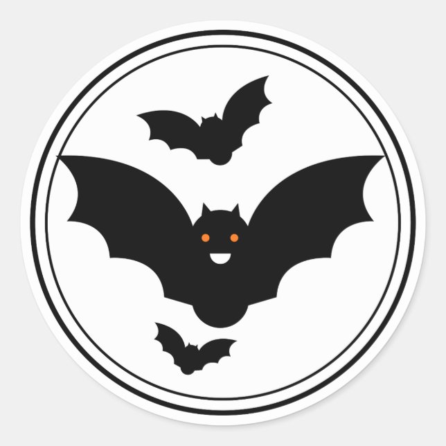 Boo ! Sticker pour chauve-souris d'Halloween (Devant)