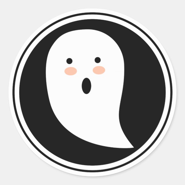 Boo ! Sticker pour fantôme d'Halloween (Devant)
