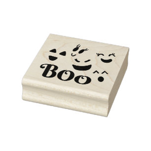 Boo Süße Verspielte Halloween-Geister-Gesicht Gummistempel