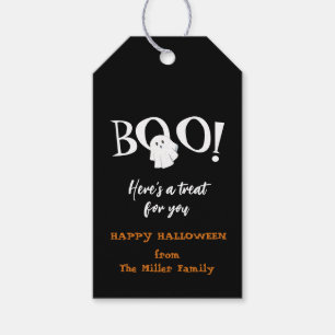BOO Süßer Geist Schwarz & Weiß Halloween  Geschenkanhänger