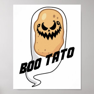 Boo-Tato Spooky Potato Food Halloween Poster