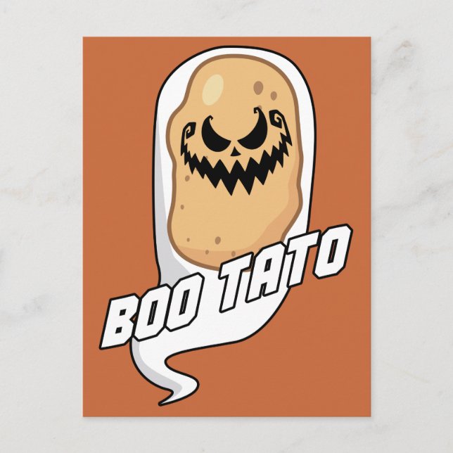 Boo-Tato Spooky Potato Food Halloween Postkarte (Vorderseite)