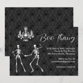 Boo Thang Glamour Skeletts Halloween-Party Einladung