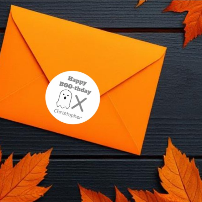 BOO-thday Ghost Runder Aufkleber (Von Creator hochgeladen)