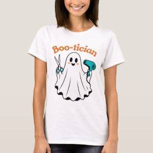 Boo-tician Lustiger Halloween-Geister-Friseur T-Shirt