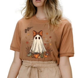 Boo-tiful Autumn Ghost AI Art  T-Shirt